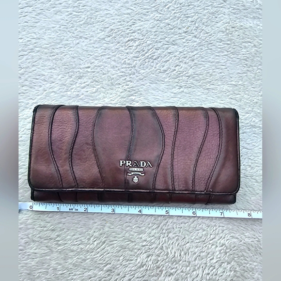 Prada Handbags - Nappa Mordore Stripes Continental Wallet Lampone